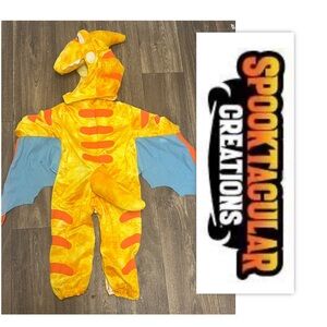 Spooktacular Orange Hooded T-Rex Child Costume